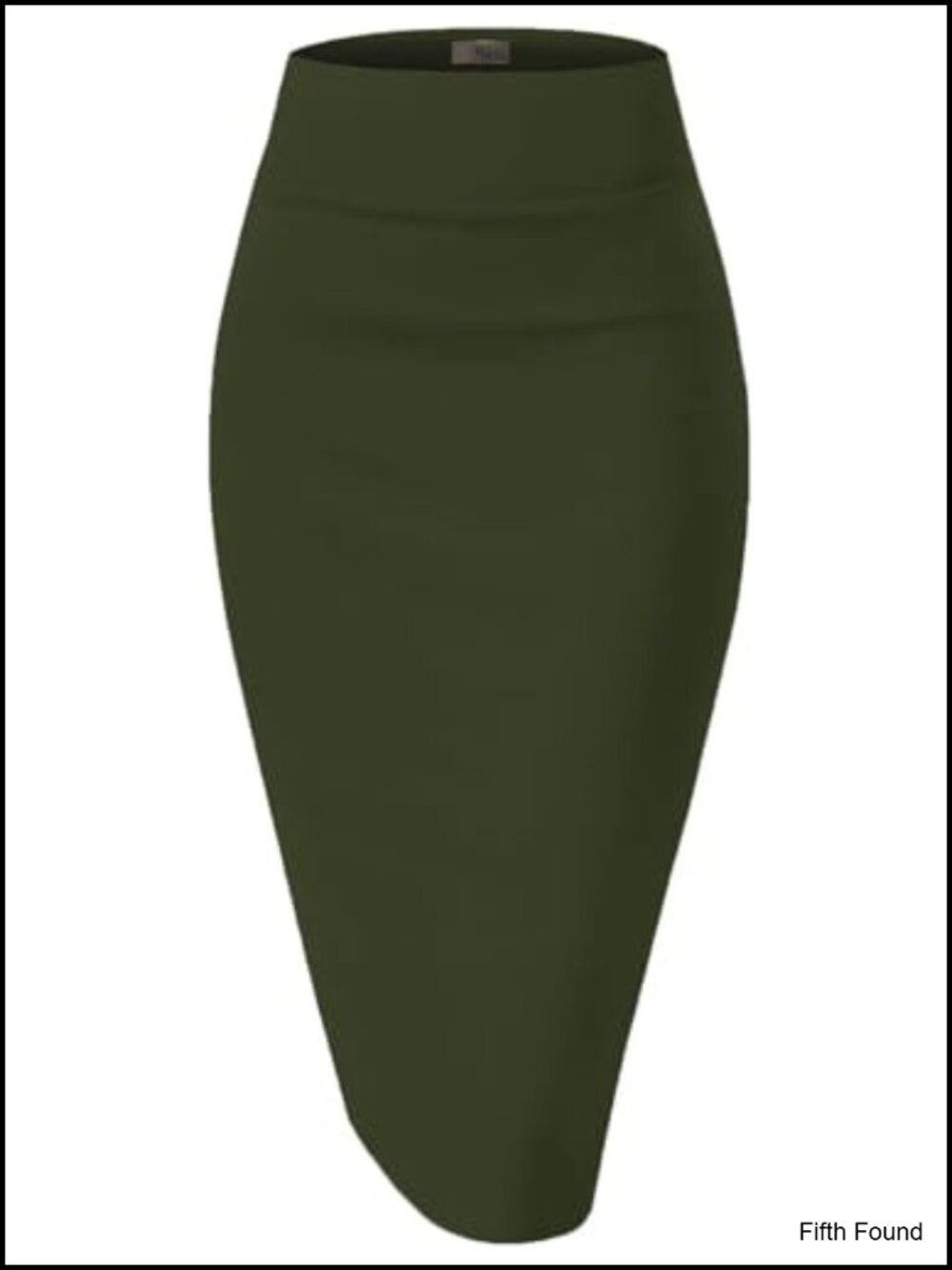 Women's Nylon Ponte High Waist Pencil Skirt Below Knee Work